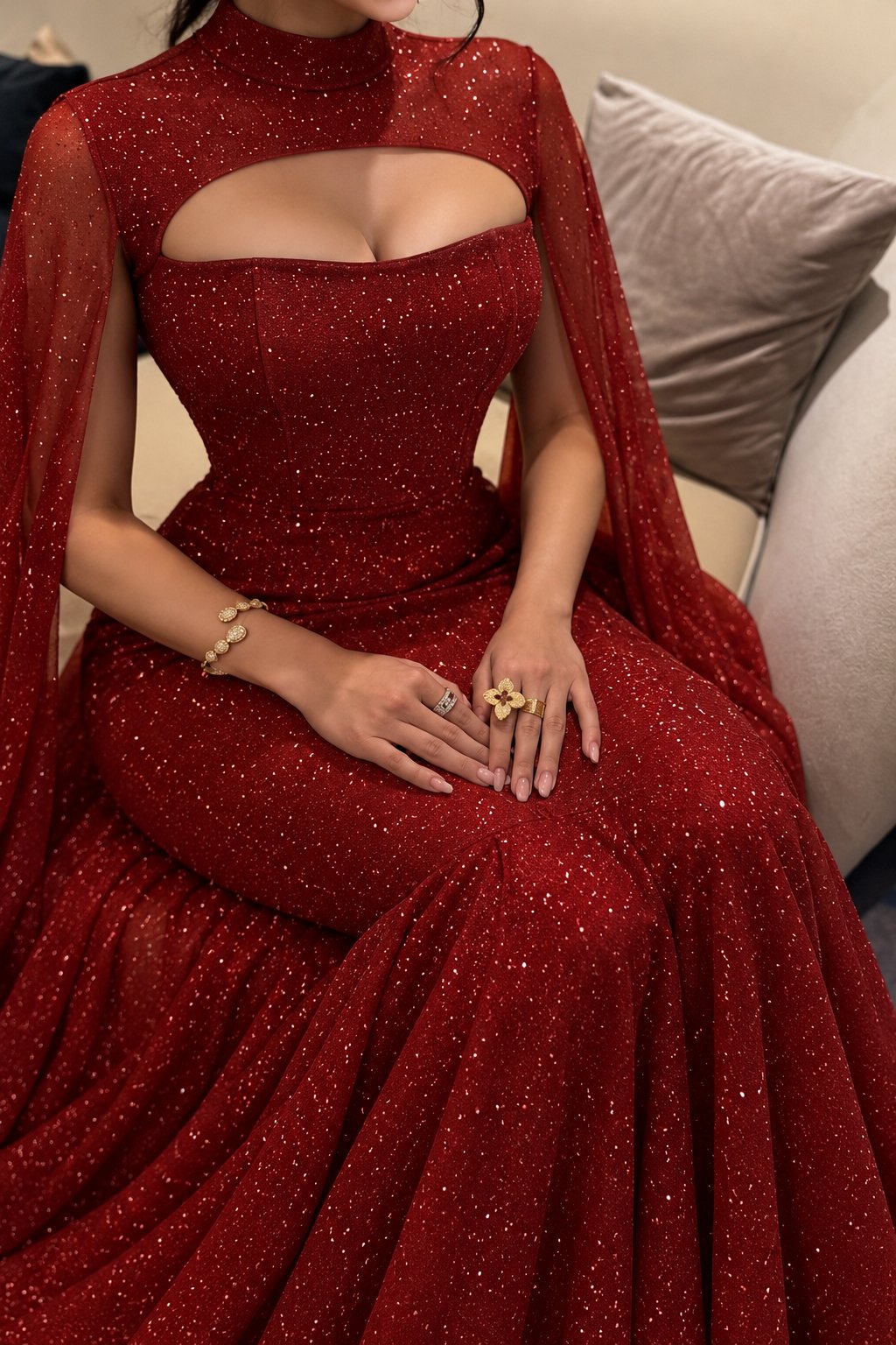 فستان سهرة احمر بتصميم مميز وأنيق — 5