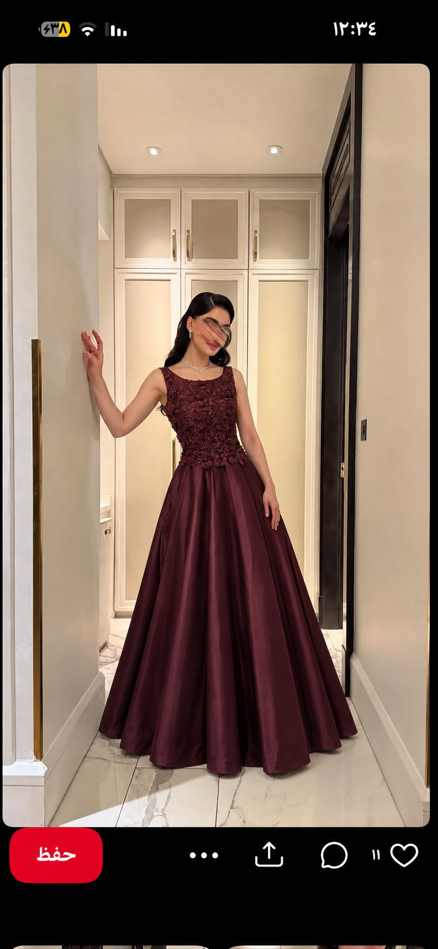 فستان سهرة ماروني مورد — 2