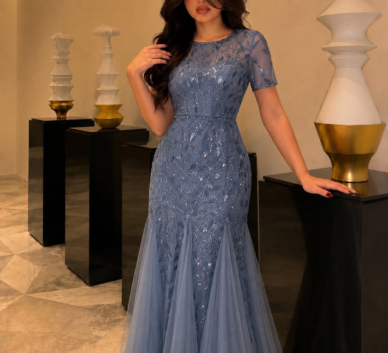 فستان سهرة بتصميم سلطاني مميز — 2