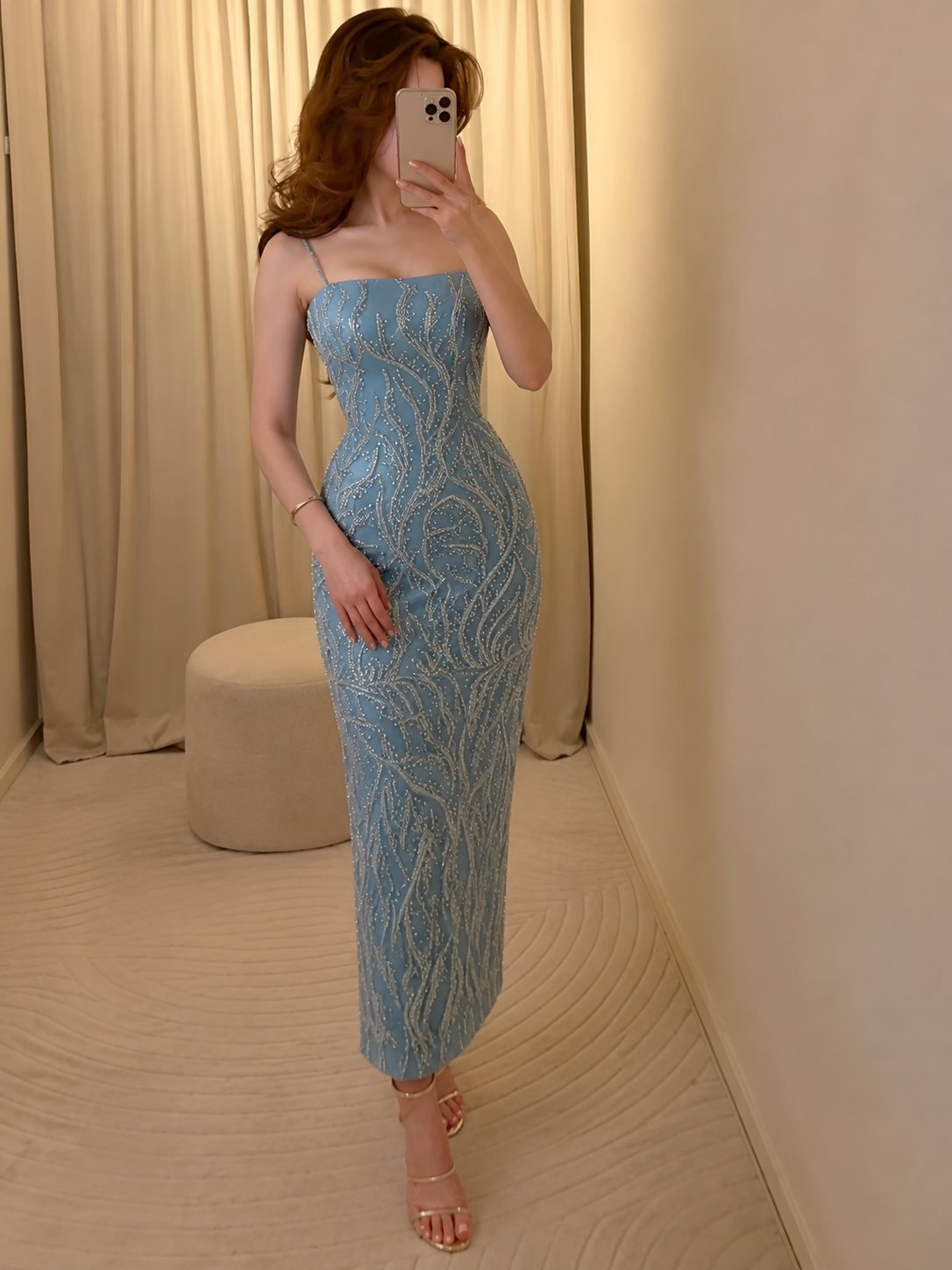 فستان سهرة سمائي