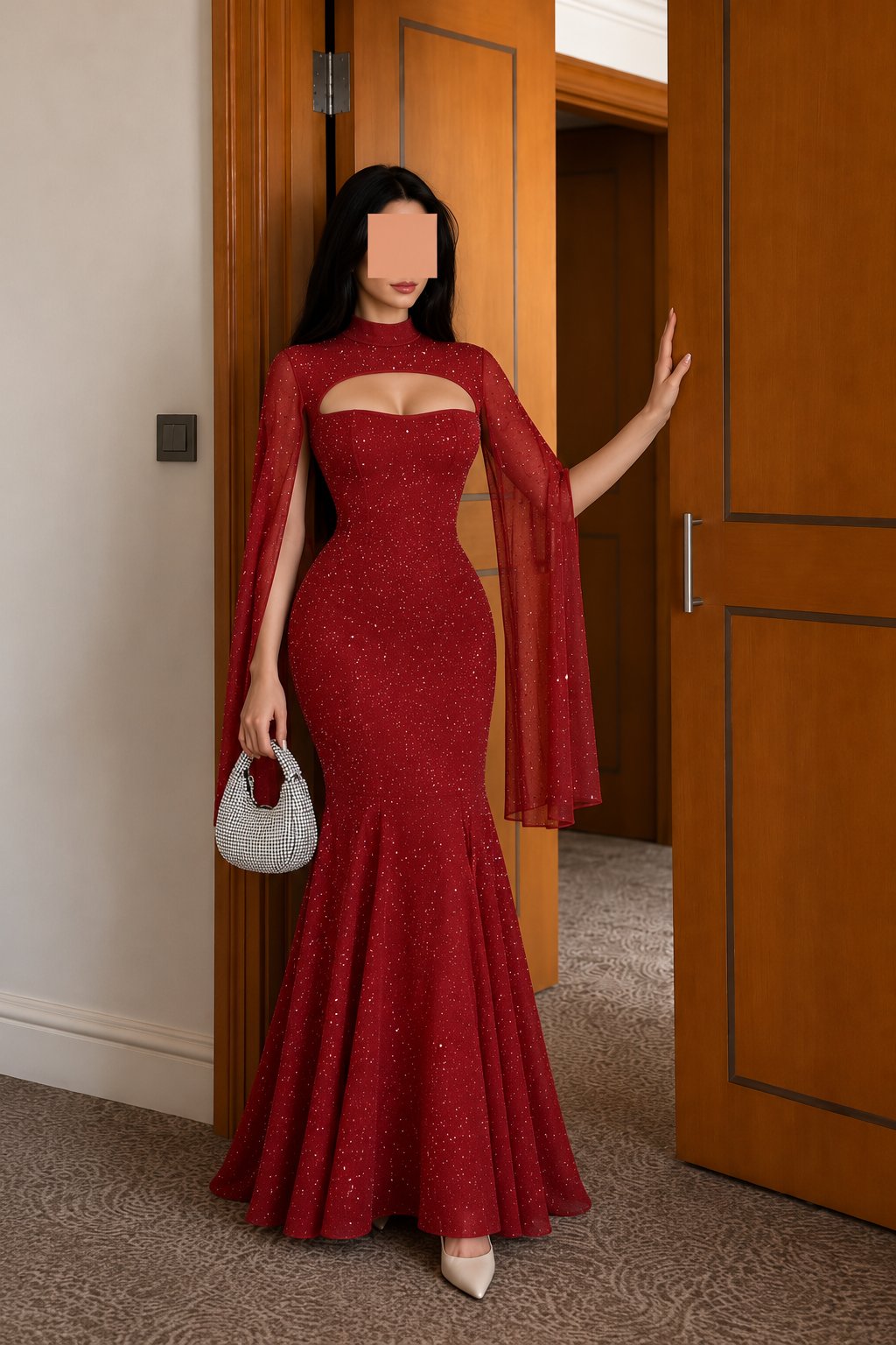 فستان سهرة احمر بتصميم مميز وأنيق — 6
