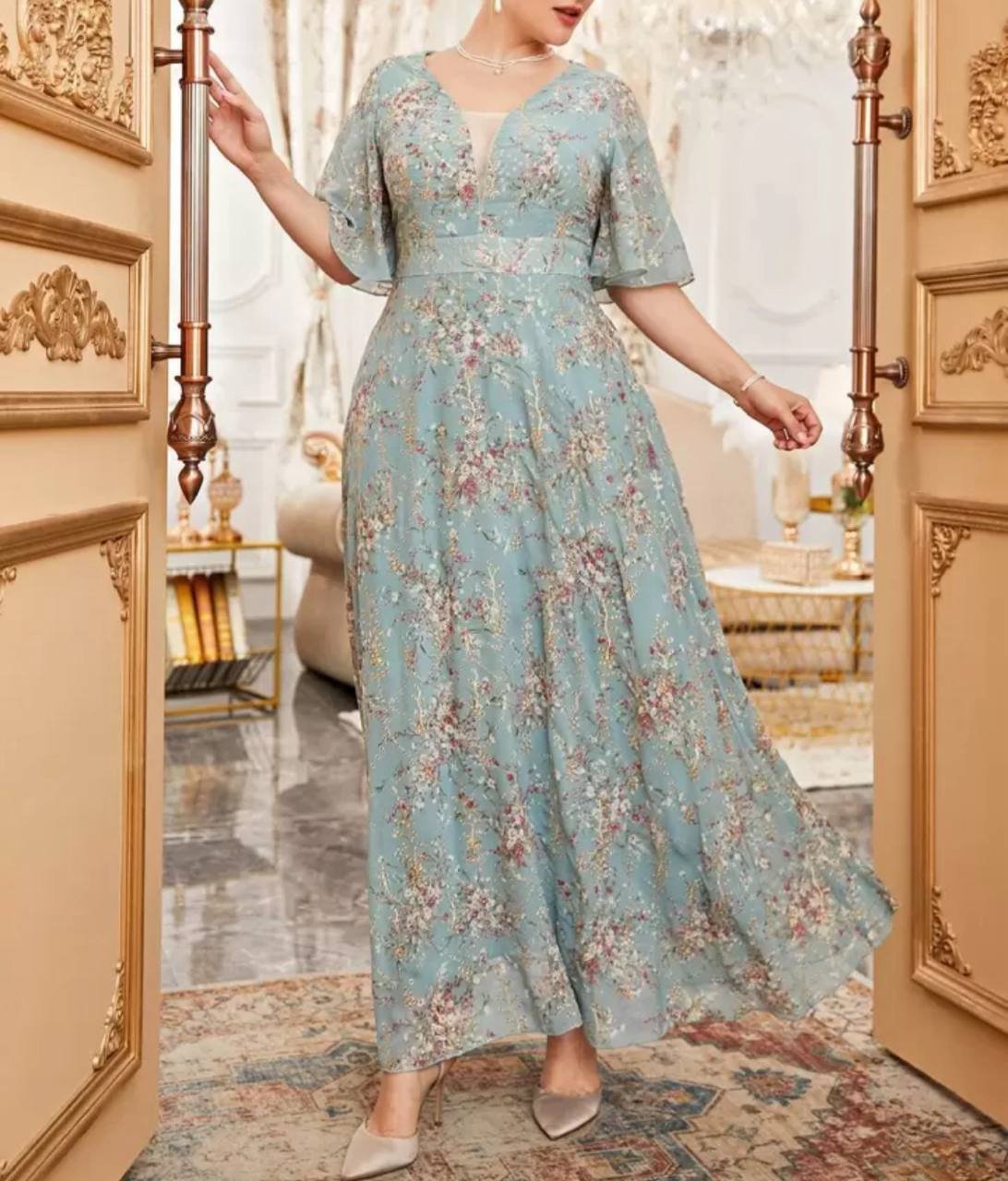 فستان سهرة ازرق