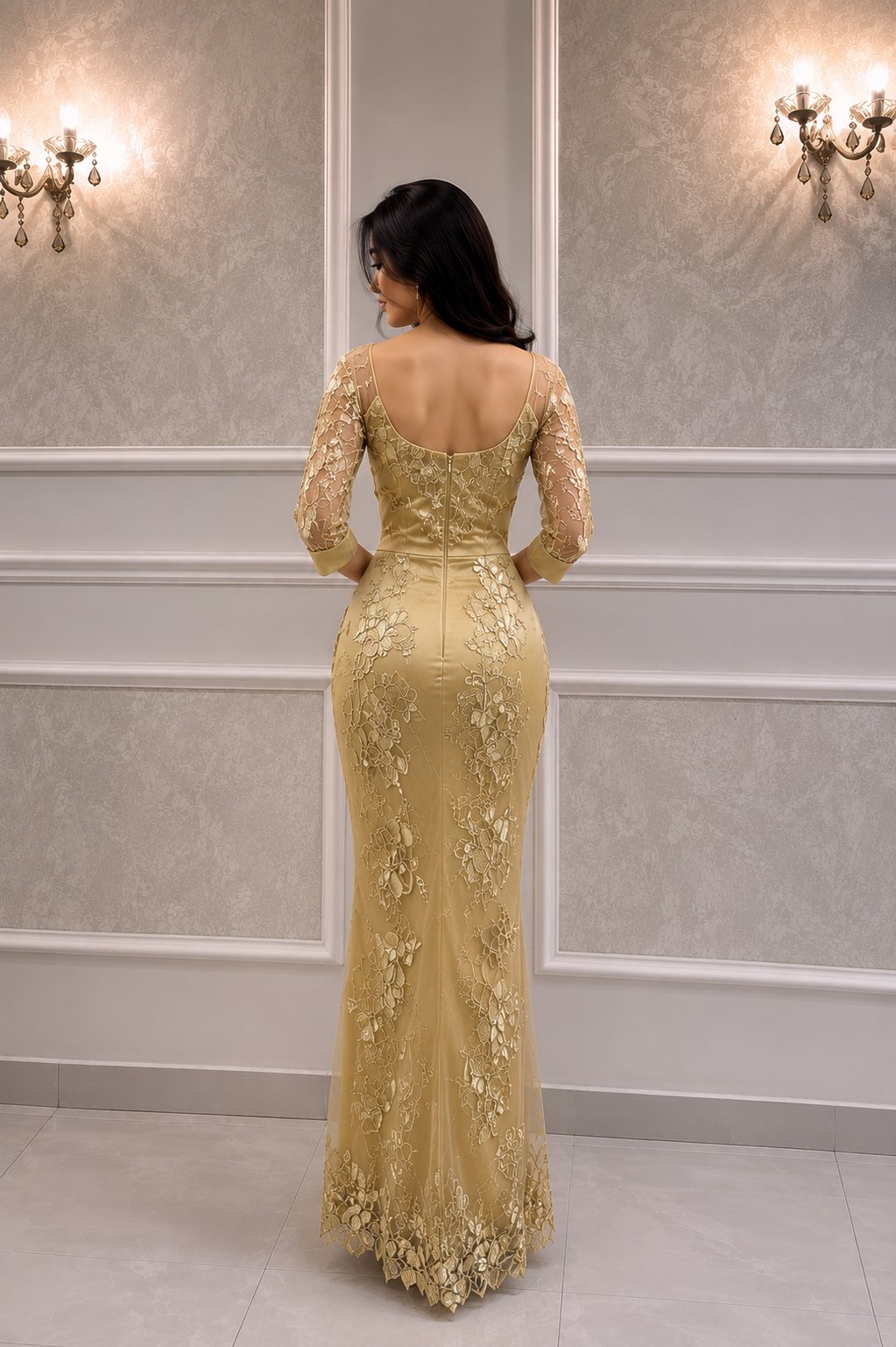 فستان سهرة ذهبي مميز — 2