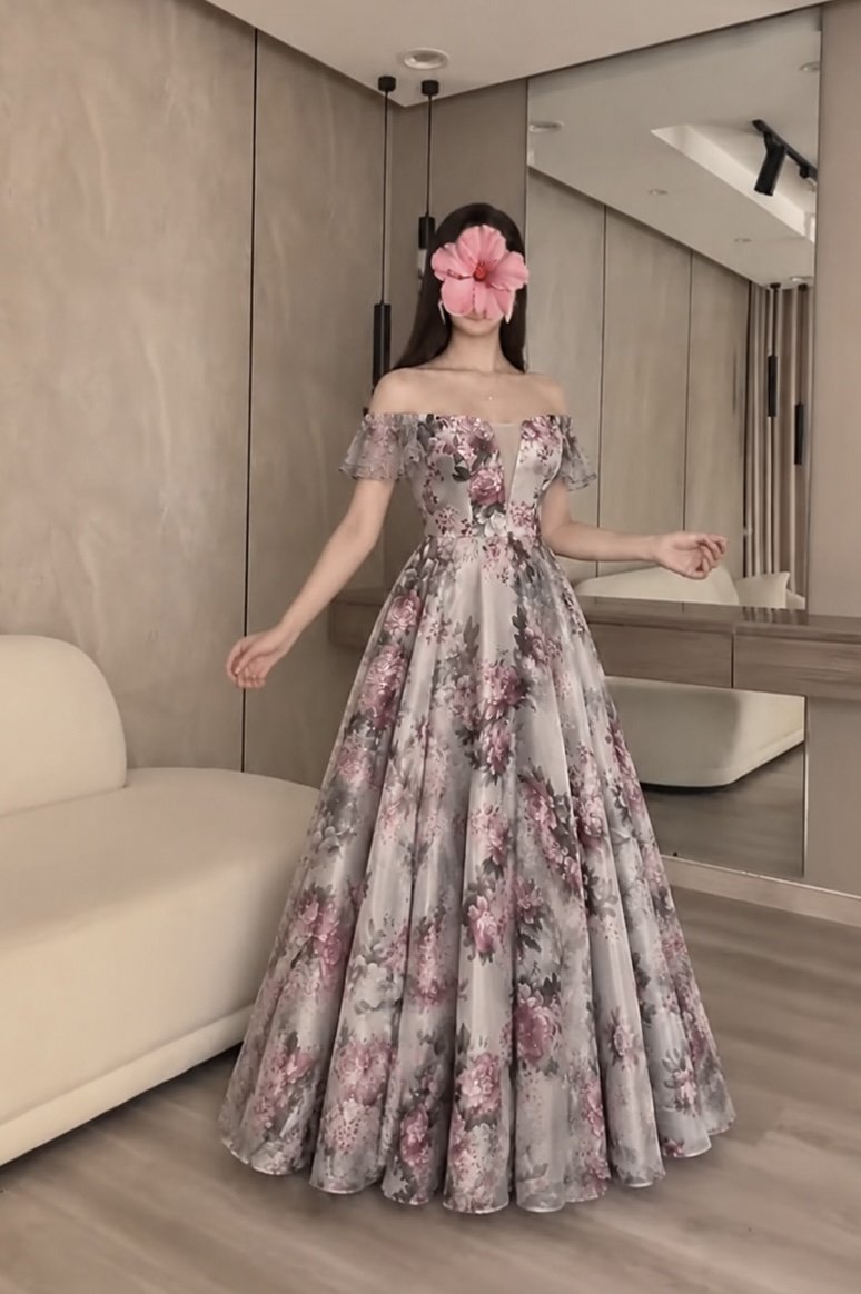 فستان سهرة بتشجيرة ناعمه ومميزه — 2