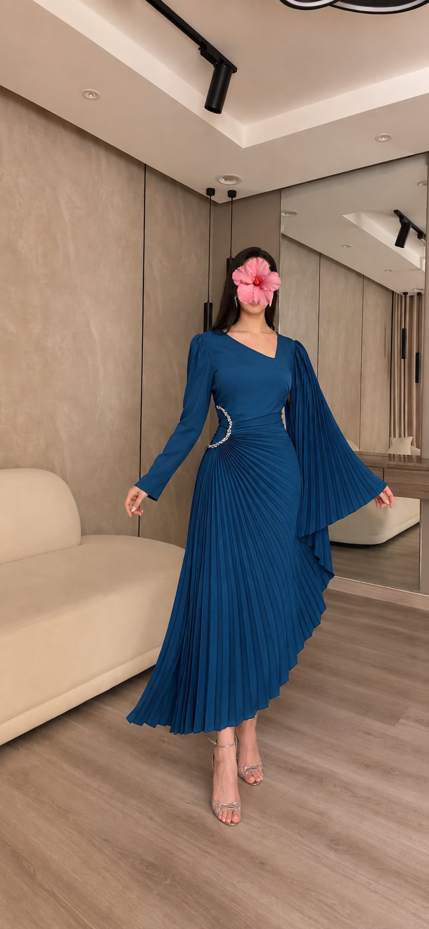 فستان سهرة للمحجبات بتصميم جديد وأنيق