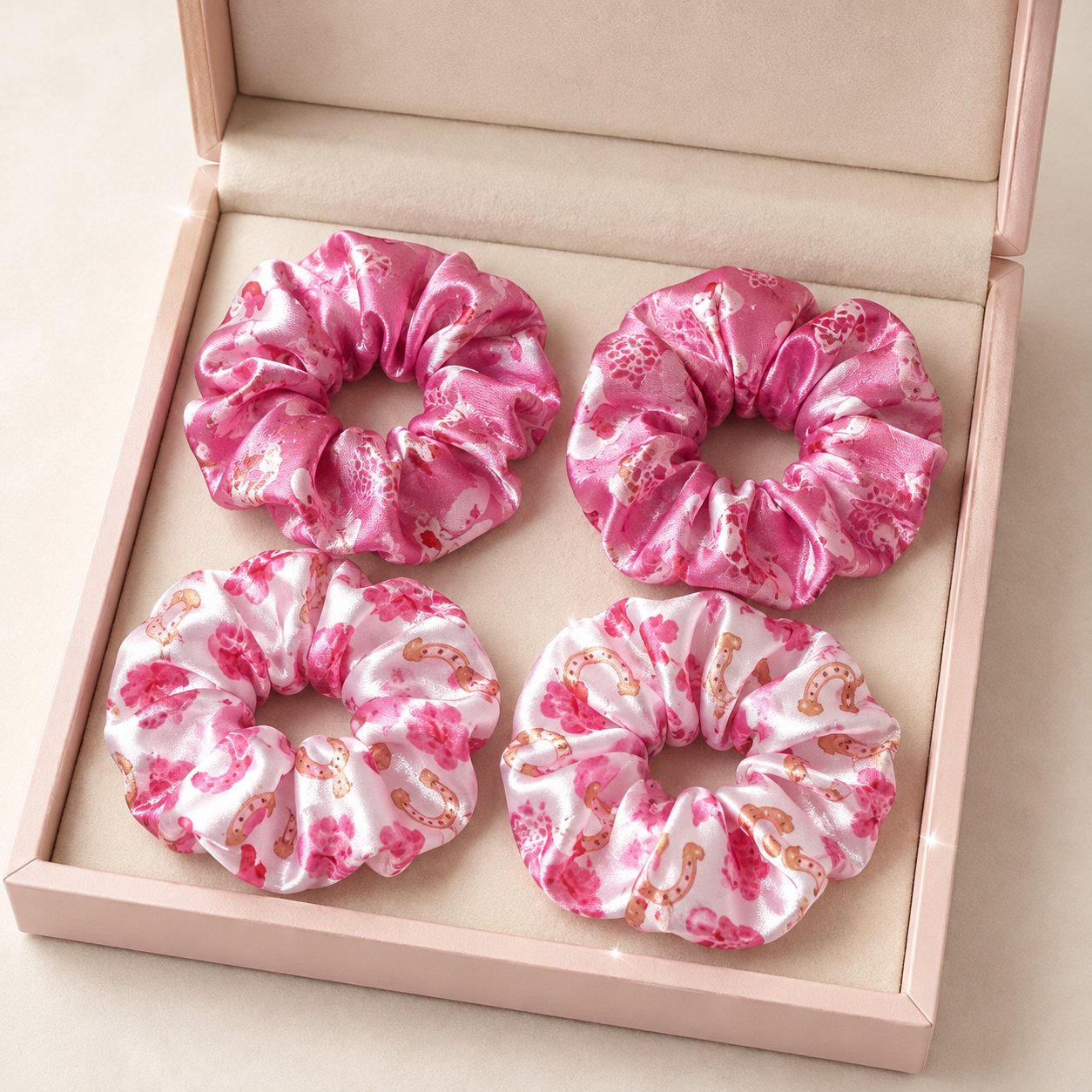 Pink Blossom Scrunchies 🎀🌸 — 2