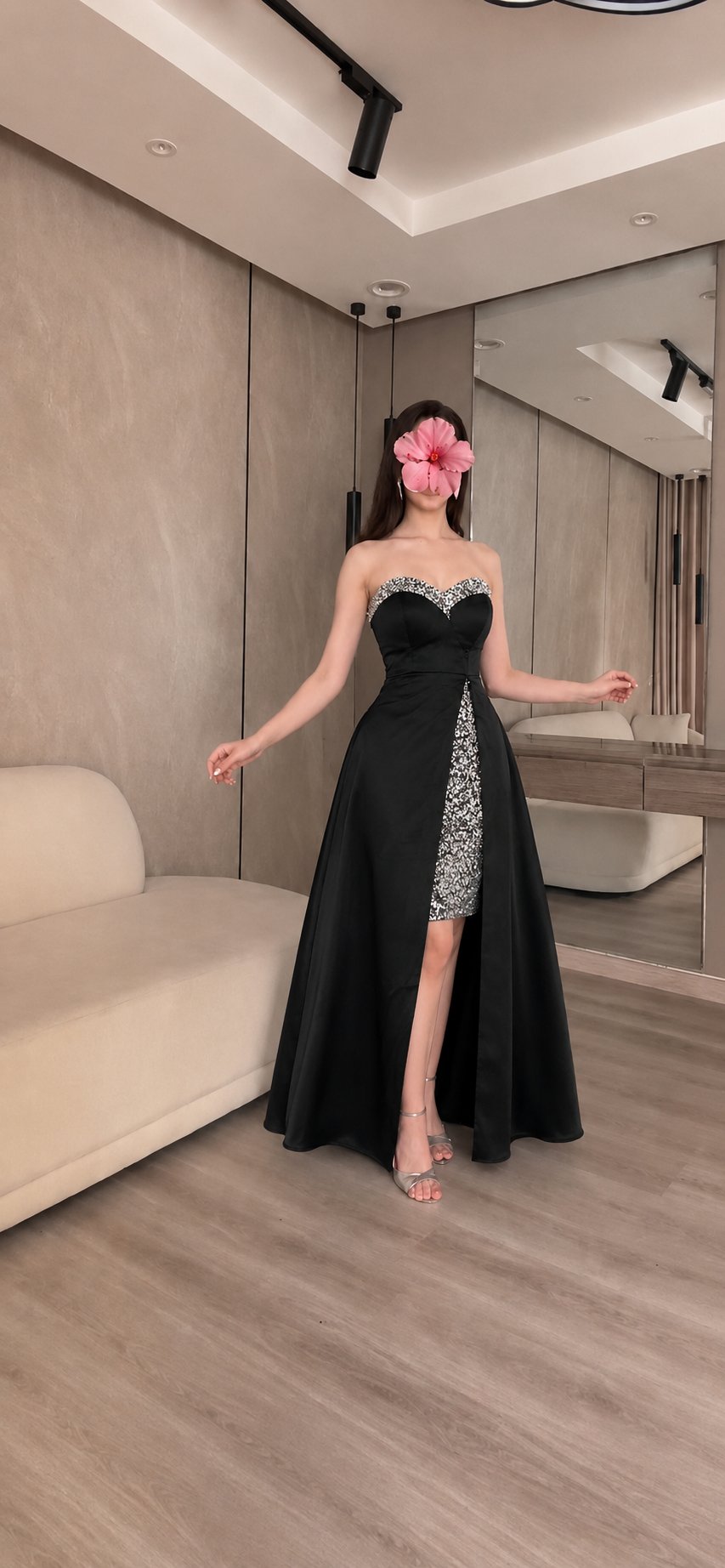 فستان سهرة اسود نازك