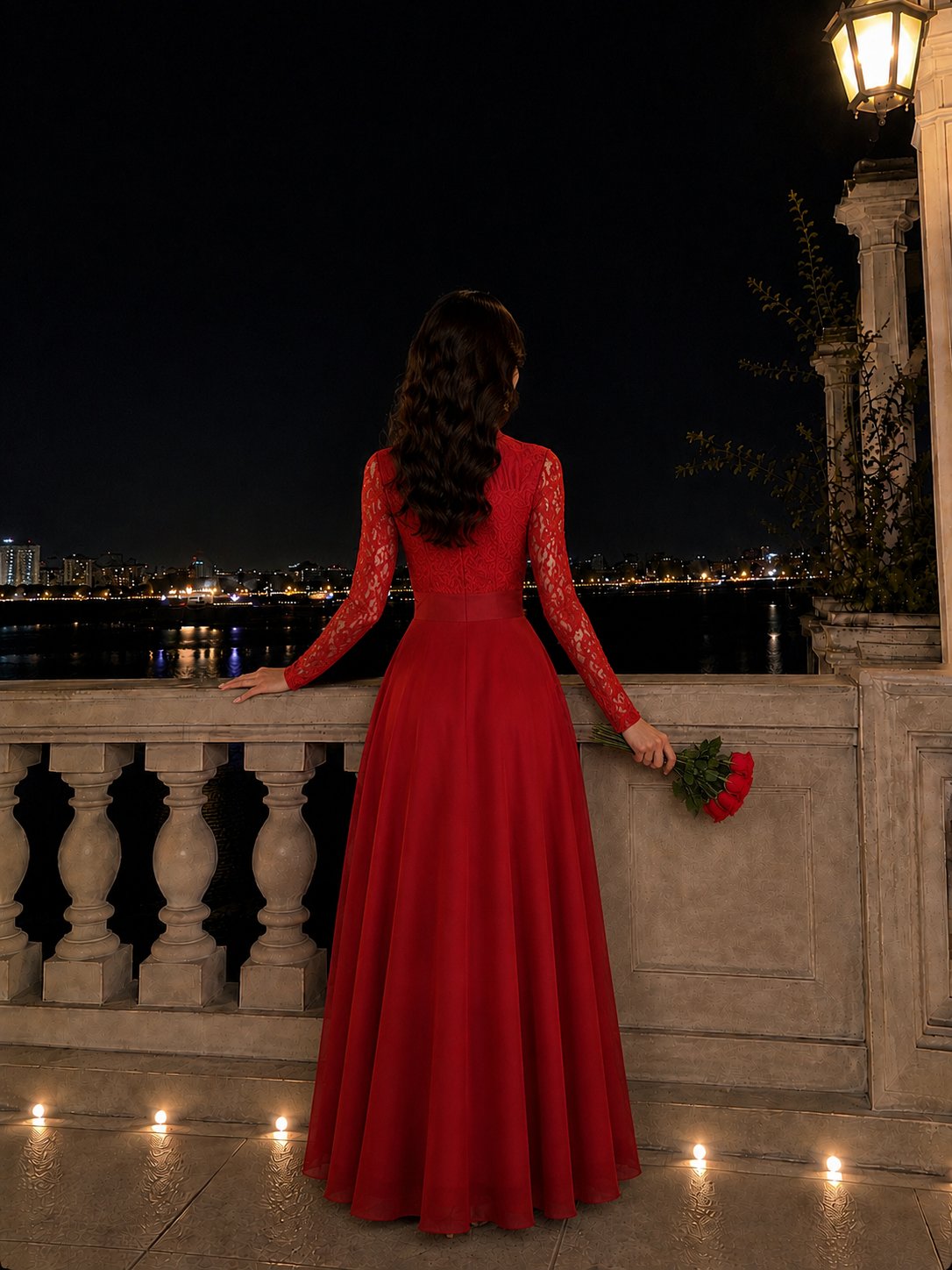 فستان سهرة احمر ملكي — 2