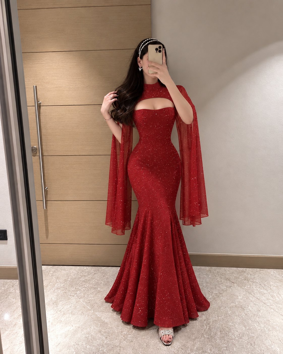 فستان سهرة احمر بتصميم مميز وأنيق — 3