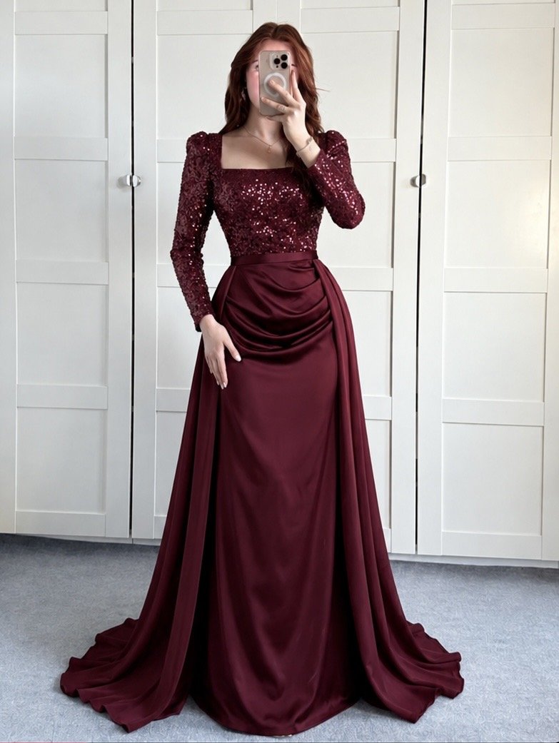 فستان سهرة ماروني ترندي — 2